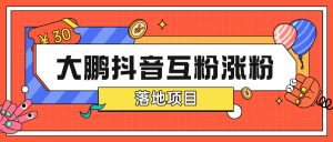 『高端精品』最新抖音互粉项目 大鹏全天24小时自动涨粉0封号0风险『月卡软件+使用教程』-网创之家