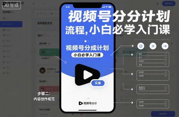 视频号分成计划实操流程，小白必学入门课-网创之家