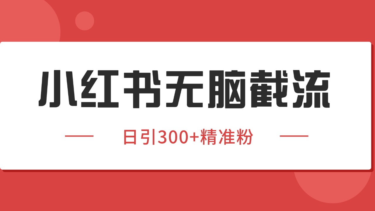 小红书截流同行客源，独家野路子获客玩法 日引200+暴力获客-网创之家