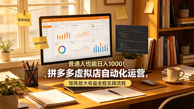 普通人也能日入 1000！拼多多虚拟店自动化运营，矩阵放大收益全程实操流程-网创之家