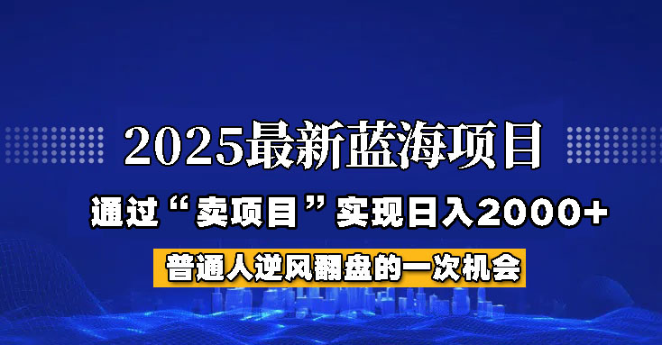 2025年蓝海项目，如何通过“网创项目”日入2000+-网创之家