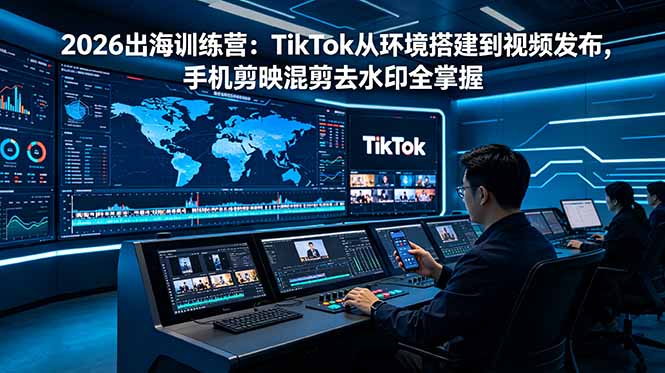 2026出海训练营：TikTok从环境搭建到视频发布，手机剪映混剪去水印全掌握-网创之家