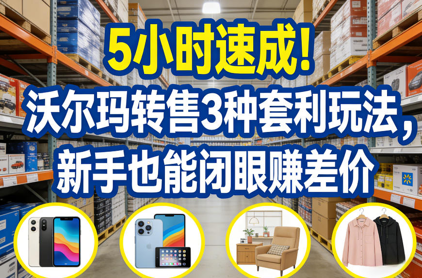 5小时速成！沃尔玛转售3种套利玩法，新手也能闭眼賺差价-网创之家