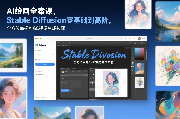 AI绘画全案课，Stable Diffusion零基础到高阶，全方位掌握AIGC视觉生成技能-网创之家