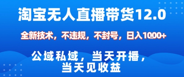 淘宝无人直播12.0,公域私域技术,不封号,不违规布局双十一流量风口,日入1k(独家技术)【揭秘】-网创之家
