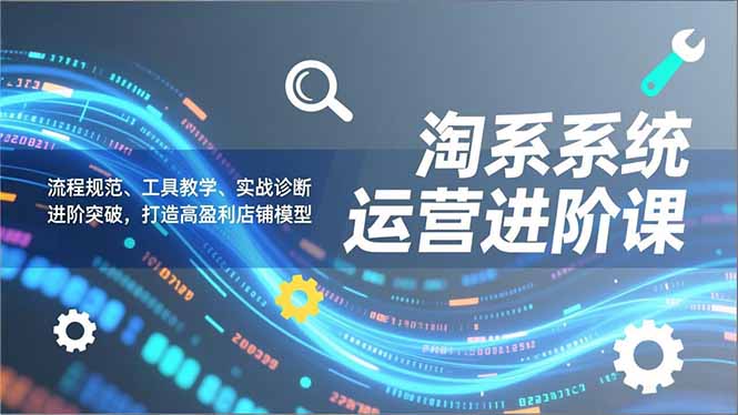 淘系系统运营进阶课2.0,流程规范、工具教学、实战诊断,进阶突破,打造高盈利店铺模型-网创之家