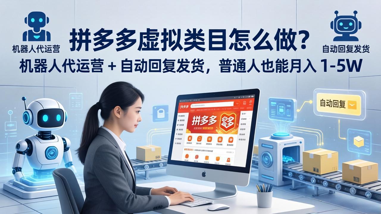 拼多多虚拟类目怎么做？机器人代运营 + 自动回复发货，普通人也能月入 1-5W-网创之家