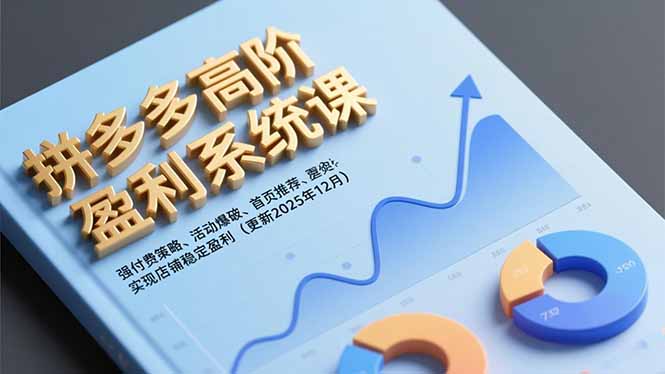 拼多多高阶盈利系统课,强付费策略、活动爆破、首页推荐,实现店铺稳定盈利(更新12月-网创之家