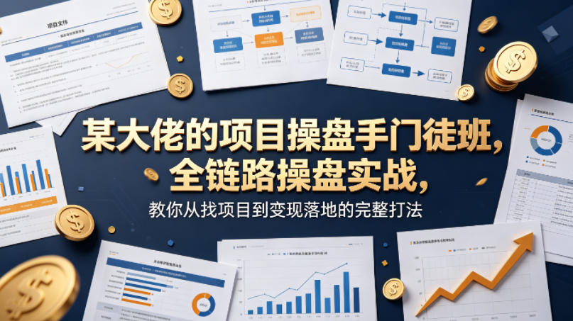 某大佬的项目操盘手门徒班，全链路操盘实战，教你从找项目到变现落地的完整打法-网创之家