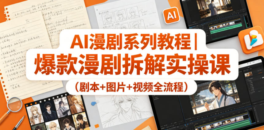 AI漫剧系列教程｜爆款漫剧拆解实操课(剧本+图片+视频全流程)-网创之家