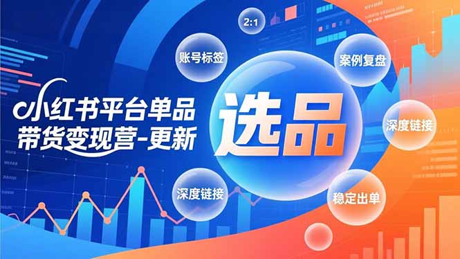 小红书平台单品带货变现营-更新，极致选品、账号标签、案例复盘，深度链接，快速启动稳定出单-网创之家