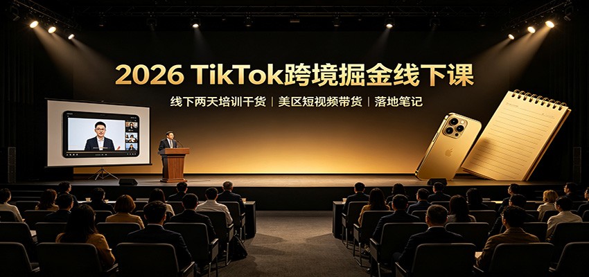 2026 TikTok跨境掘金线下课：线下两天培训干货，美区短视频带货落地笔记-网创之家