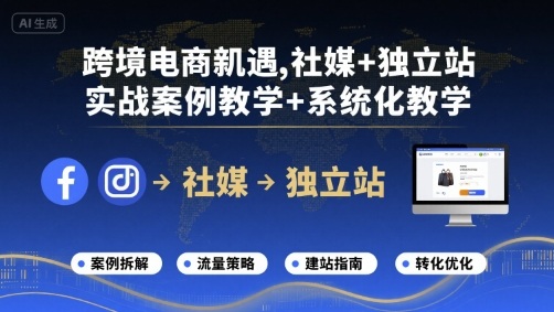 跨境电商新机遇，社媒+独立站，实战案例教学+系统化教学-网创之家