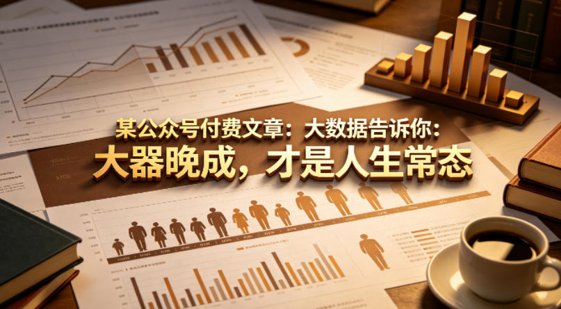 某公众号付费文章：大数据告诉你：大器晚成，才是人生常态-网创之家