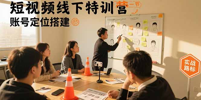 短视频线下特训营:账号定位搭建/口播号拍摄剪辑/直播间流量入口/变现实战-网创之家