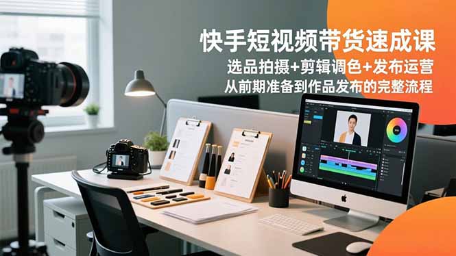 快手短视频带货速成课，选品拍摄+剪辑调色+发布运营，从前期准备到作品发布的完整流程-网创之家