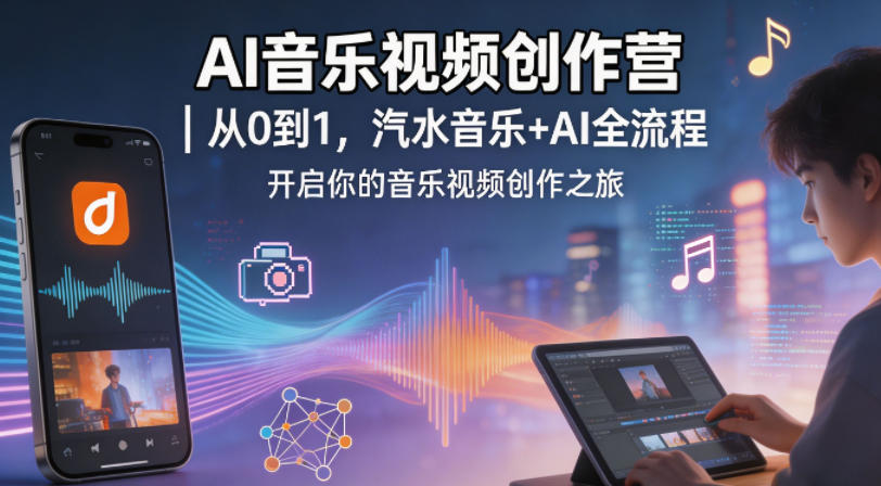 AI音乐视频创作营｜从0到1，汽水音乐+AI全流程，开启你的音乐视频创作之旅-网创之家