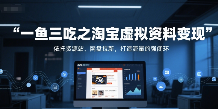 一鱼三吃之淘宝虚拟资料变现,依托资源站、网盘拉新,打造流量的强闭环-网创之家