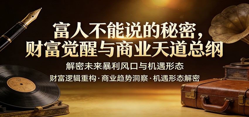 富人不能说的秘密，财富觉醒与商业天道总纲，解密未来暴利风口与机遇形态-网创之家