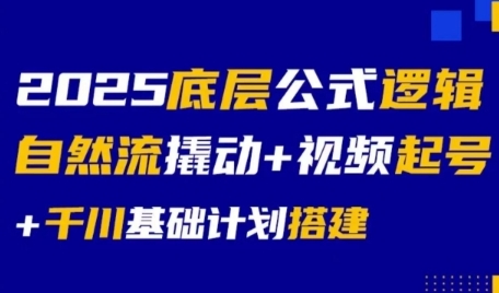 2025底层公式逻辑自然流撬动+视频起号+千川基础计划搭建-网创之家
