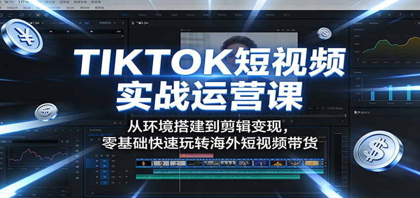 TIKTOK短视频实战运营课：从环境搭建到剪辑变现，零基础快速玩转海外短视频带货-网创之家