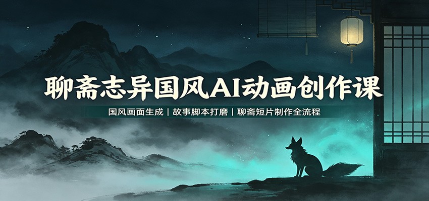 聊斋志异国风AI动画创作课：国风画面生成，故事脚本打磨，聊斋短片制作全流程-网创之家