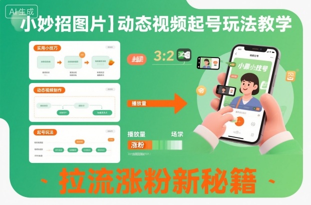 小妙招图片＋动态视频起号玩法教学，拉流涨粉新秘籍-网创之家