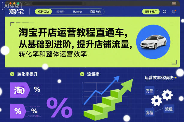 淘宝开店运营教程直通车，从基础到进阶，提升店铺流量，转化率和整体运营效率(更新26年4月10日)-网创之家