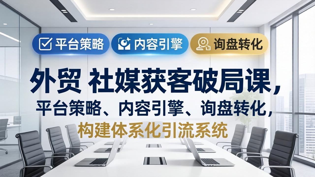 外贸 社媒获客破局课，平台策略、内容引擎、询盘转化，构建体系化引流系统(更新26年3月-网创之家