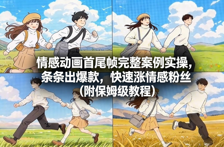 情感动画首尾帧完整案例实操，条条出爆款，快速涨情感粉丝(附保姆级教程)-网创之家