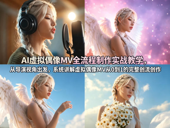 AI虚拟偶像MV全流程制作实战教学，从导演视角出发，系统讲解虚拟偶像MV从0到1的完整创作流程-网创之家