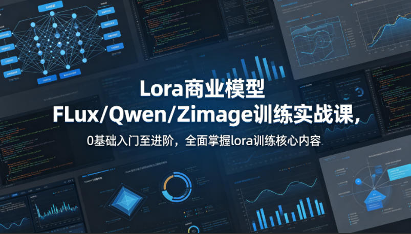 系统性学习Lora商业模型FLux／Qwen／Zimage训练实战课，0基础入门至进阶，全面掌握lora训练核心内容-网创之家