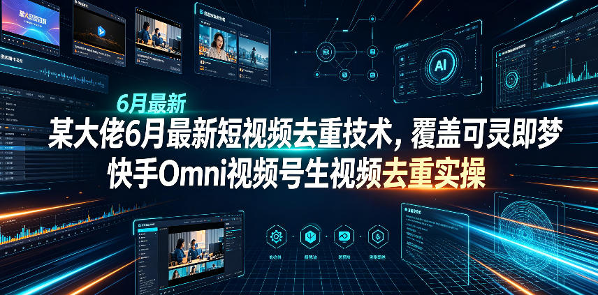 某大佬6月最新短视频去重技术，覆盖可灵即梦快手Omni视频号生视频去重实操-网创之家