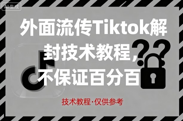 外面流传Tiktok解封技术教程，不保证百分百，具体自测-网创之家