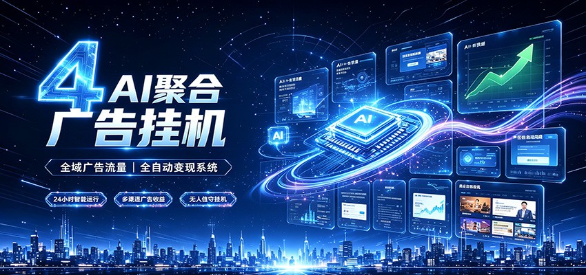 全域广告流量聚合，AI无人挂机稳赚佣金，打造长期稳定被动收入副业-网创之家