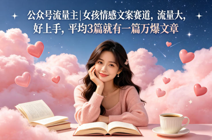 公众号流量主女孩情感文案赛道，流量大，好上手，平均3篇就有一篇万爆文章-网创之家