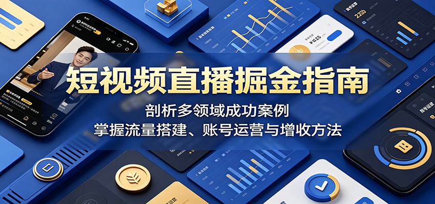 短视频直播掘金指南：剖析多领域成功案例，掌握流量搭建、账号运营与增收方法-网创之家