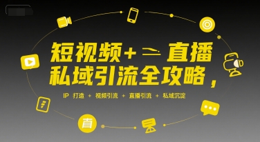 短视频+直播私域引流全攻略,IP打造 +视频引流 +直播引流 +私域沉淀-网创之家