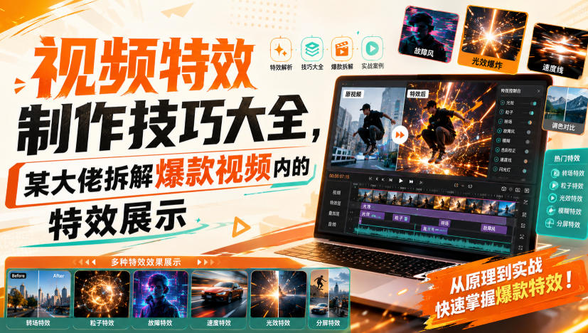 视频特效制作技巧大全，某大佬拆解爆款视频内的特效展示-网创之家