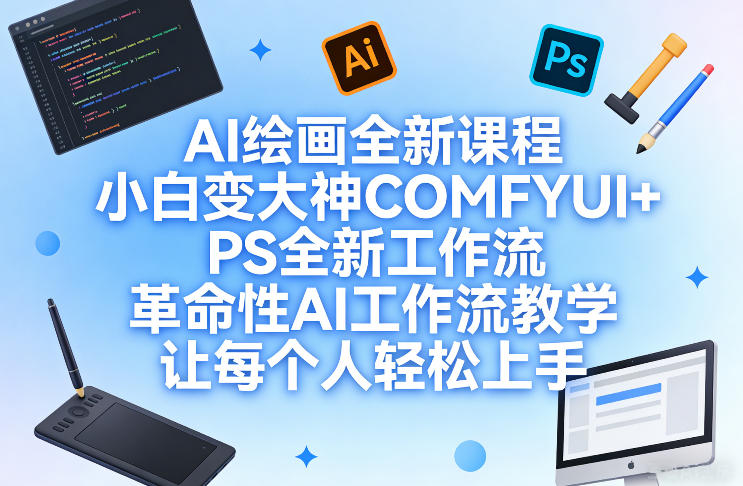 AI绘画全新课程，小白变大神COMFYUI+PS全新工作流，革命性AI工作流教学，让每个人轻松上手-网创之家
