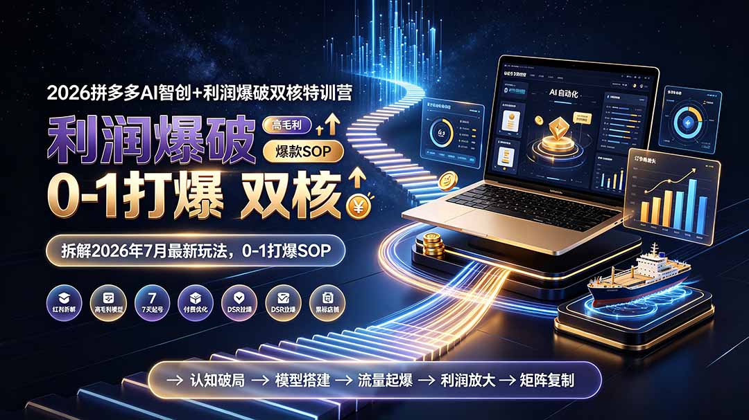 2026拼多多AI智创+利润爆破双核特训营-更新：拆解2026年7月最新玩法，0-1打爆SOP-网创之家
