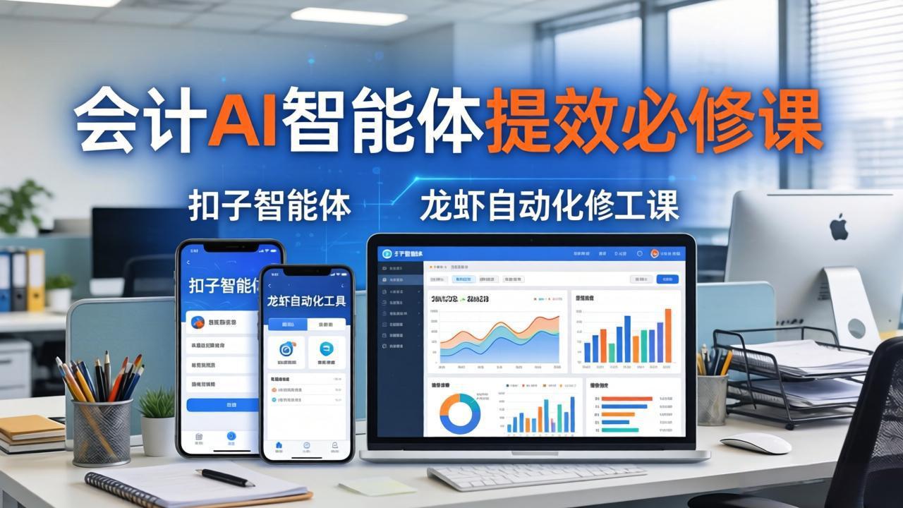 财务会计AI智能体提效必修课：扣子智能体+龙虾自动化+报表分析，一站式提升财务工作效率-网创之家