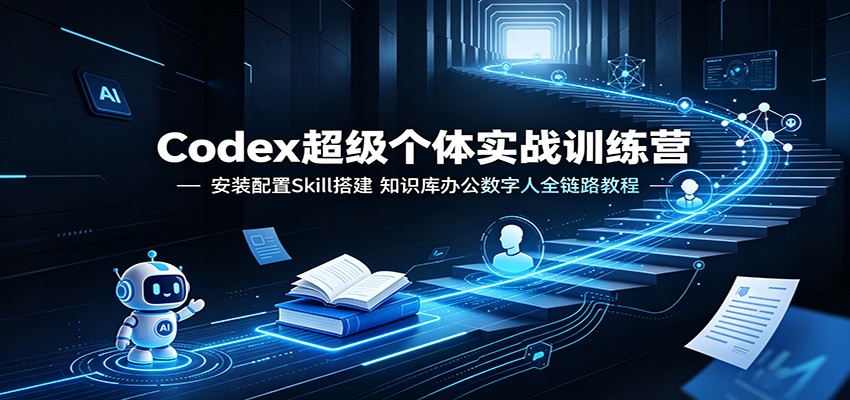 Codex超级个体实战训练营：安装配置Skill搭建，知识库办公数字人全链路教程-网创之家