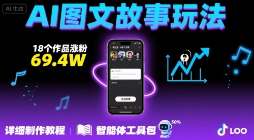 抖音爆火的ai图文故事玩法,18个作品涨粉69.4W,详细制作教程+智能体-网创之家
