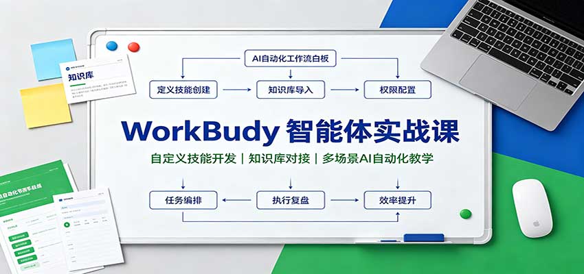 WorkBuddy智能体实战课：自定义技能开发，知识库对接，多场景AI自动化教学-网创之家