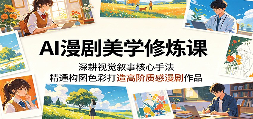 AI漫剧美学修炼课：深耕视觉叙事核心手法，精通构图色彩打造高阶质感漫剧作品-网创之家