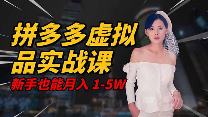 2025 拼多多虚拟品系统实战课，轻资产项目，可矩阵开工作室，新手也能...-网创之家