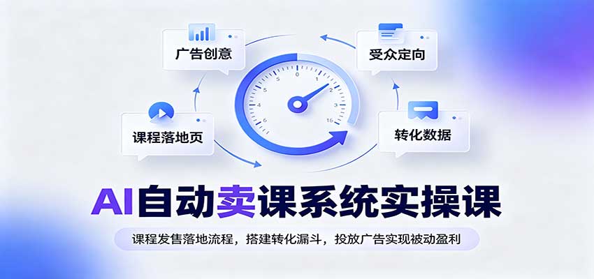 AI自动卖课系统实操课：课程发售落地流程，搭建转化漏斗，投放广告实现被动盈利-网创之家