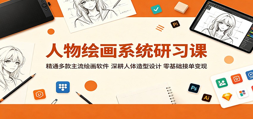 人物绘画系统研习课：精通多款主流绘画软件，深耕人体造型设计，零基础接单变现-网创之家
