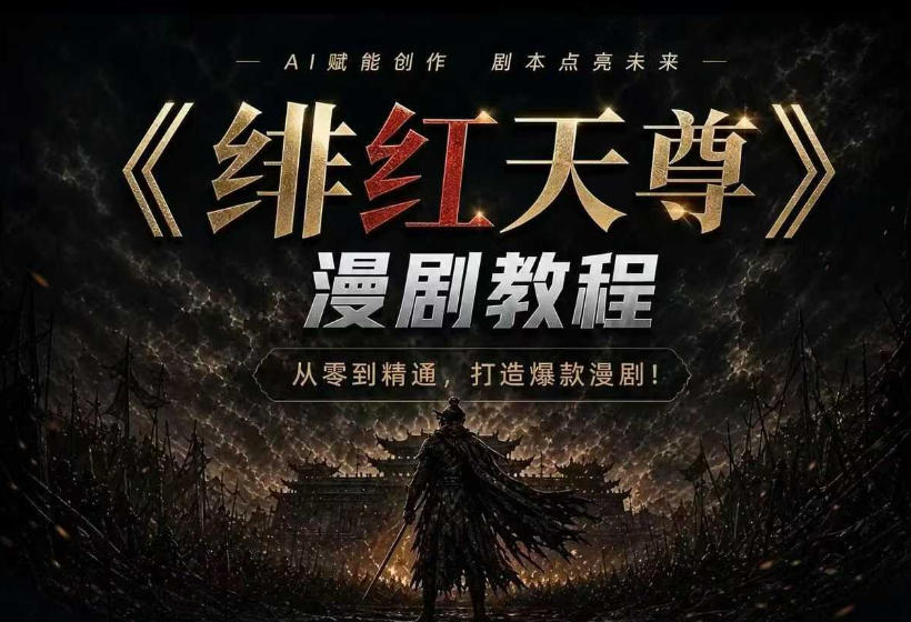 绯红天尊AI漫剧系统教程｜从零入门到精通，工具运用+剧本创作+爆款逻辑+提示词素材+镜头剪辑，全套爆款漫剧落地实战课-网创之家